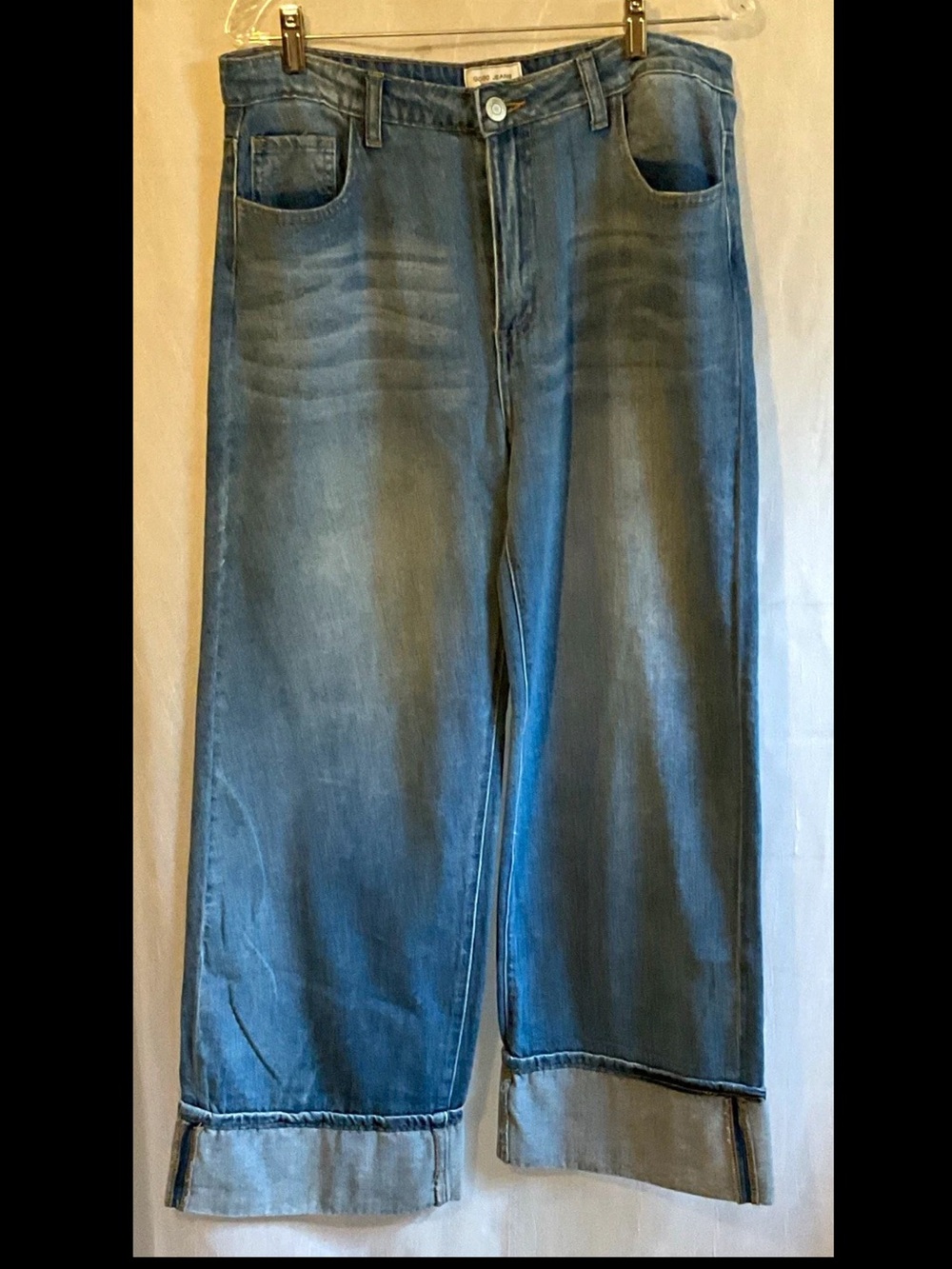 GOGO Wide Leg Faded Blue Jeans